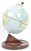 RETRO MID CENTURY 1960S DESKTOP WORLD GLOBE ON FRAME