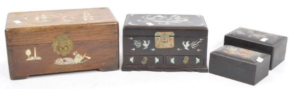 COLLECTION OF FOUR ASIAN CHINESE TRINKET / VANITY BOXES