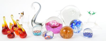 ASSORTMENT GLASS PAPERWEIGHTS & FIGURES - CAITHNESS - MURANO