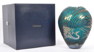 CAITHNESS 1998 PHILIP CHAPMAN 'FLIGHT IN PARADISE' GLASS VASE