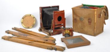 EDWARDIAN GLASS PLATE METAL BELLOWS PLATE CAMERA