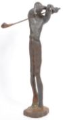 20TH CENTURY CAST METAL MODERNIST GOLF PLAYER SCULPTURE