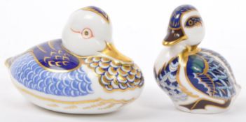 VINTAGE CROWN DERBY IMARI BONE CHINA DUCK PAPERWEIGHTS
