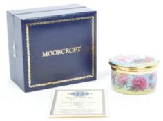 CIRCA 1998 MOORCROFT LIMITED EDITION N. CREED ENAMEL TRINKET BOX