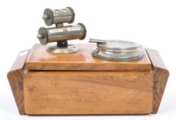 ART DECO 1930'S INLAID CIGARETTE DISPENSER ASHTRAY & CALENDAR