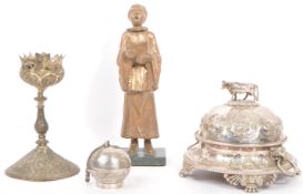 COLLECTION OF 19TH CENTURY SILVER PLATED WHITE METAL ITEMS