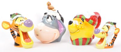 FOUR WINNIE THE POOH NOVELTY CHARACTER TEAPOTS