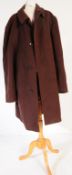 VINTAGE DESIGNER BURBERRY MENS BROWN WOOL & CASHMERE COAT