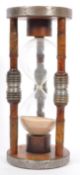 EARLY 20TH CENTURY SYCAMORE AND METAL BOUND HOUR GLASS