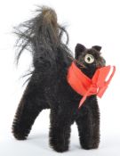 MID CENTURY 1960S BLACK HALLOWEEN CAT BY STEIFF GERMANY