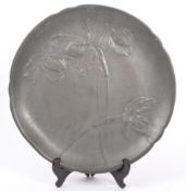 ART NOUVEAU ORCHID DESIGN PEWTER TRAY BY KAYSERZINN