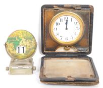 VINTAGE TRAVEL CLOCK & PERPETUAL DESK TOP CALENDAR