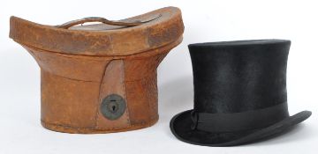 1925 TOP HAT WITHIN LEATHER CARRY BOX BY WEST END STYLE