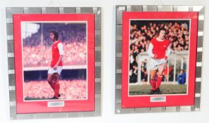 CHARLIE GEORGE & JOHN RADFORD - ARSENAL FOOTBALL CLUB - SIGNED PHOTOGRAPHS