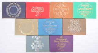 ROYAL MINT - VINTAGE 20TH CENTURY 1972 - 1980 COINAGE PACKS
