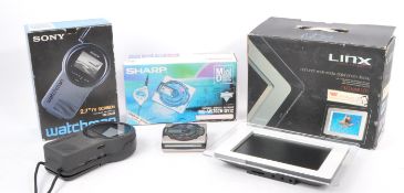 THREE PORTABLE MEDIA PLAYING DEVICES - SONY & SHARP