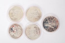COLLECTION OF UK BRITANNIA SILVER PROOF COINS CASED