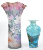 TWO VINTAGE 20TH CENTURY STUDIO ART GLASS VASES