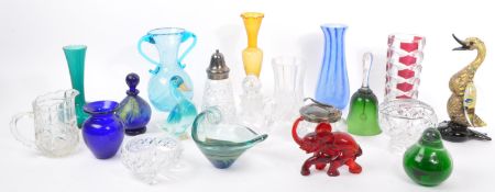 COLLECTION OF VINTAGE GLASS VASES & ORNAMENTS