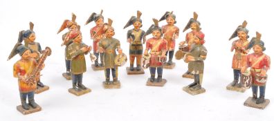 LATE 20TH CENTURY FOLK ART CARVED WOOD MUSICAL BAND FIGURINES