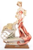 VINTAGE CAPODIMONTE ARMANI FIGURINE - WHEELBARROW GIRL