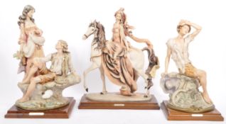 THREE LATE 20TH CENTURY CAPODIMONTE FIGURINES
