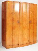 ART DECO EARLY 20TH CENTURY WALNUT TRIPLE WARDROBE