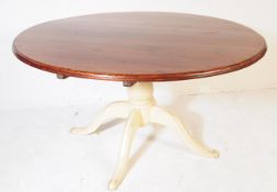 19TH CENTURY PEDESTAL COUNTRY PINE TWO TONE DINING TABLE