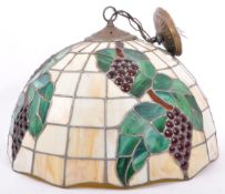 LARGE ART NOUVEAU TIFFANY STYLE GLASS PENDANT CEILING SHADE