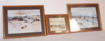 THREE FRAMED AND GLAZED PRINTS BY HUGH BRANDON-COX