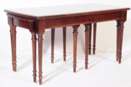 20TH CENTURY CAMPAIGN STYLE NEST OF LEATHER TOP TABLES