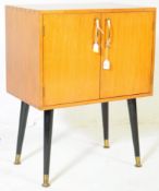 TEAK VINYL RECORD / LP STORAGE CABINET DANSETTE LEGS