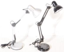 TWO CONTEMPORARY ANGLEPOISE DESK TABLE LAMPS