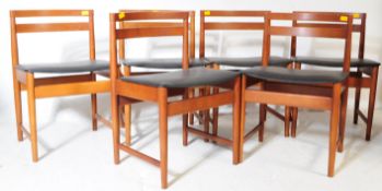 SET OF SIX DANISH INSPIRED TEAK DINING CHAIRS