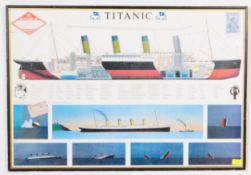 VINTAGE RETRO TITANIC WHITE STAR LINE TIMETABLE TO SINKING PRINT