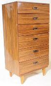 VINTAGE MID 20TH CENTURY VENEERED PEDESTAL CHEST OF DRAWERS