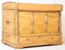 19TH CENTURY PINE BOW TOP CHEST / BLANKET BOX