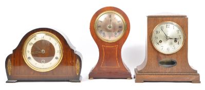 COLLECTION OF THREE 19TH AND 20TH CENTURY MANTEL CLOCKS
