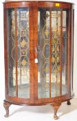 VINTAGE ART DECO 1940S WALNUT DEMI LUNE DISPLAY CABINET