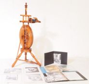 VINTAGE 20TH CENTURY PINE WOOL SPINNING WHEEL