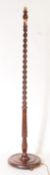 EARLY 20TH CENTURY EDWARDIAN OAK BARLEY TWIST STANDARD LAMP