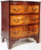 EDWARDIAN WALNUT SERPENTINE BACHELORS CHEST OF DRAWERS