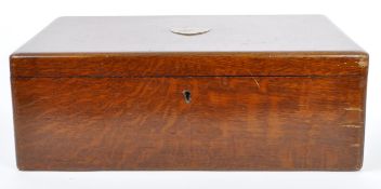 WALKER AND HALL FITTED OAK CUTLERY BOX