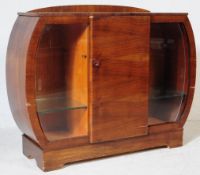 VINTAGE ART DECO WALNUT DISPLAY CABINET VITRINE