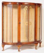 VINTAGE 1940S ART DECO GOLD TRANSFER GLAZED WALNUT CABINET