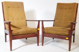 CINTIQUE - PAIR OF MID 20TH CENTURY TEAK ARMCHAIRS