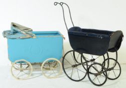 TWO 19TH CENTURY VICTORIAN DOLLS PRAMS