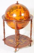 20TH CENTURY LIDDED GLOBE DRINKS CABINET ON STAND