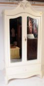 LAURA ASHLEY STYLE FRENCH PAINTED LOUIS STYLE ARMOIRE
