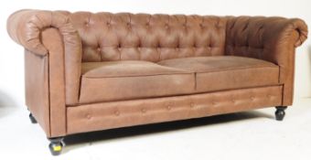 LARGE VINTAGE STYLE THREE SEATER CHESTERFIELD SOFA / SETTEE